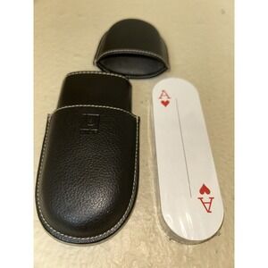 Vintage Umbra Ante Luxe  Unopened Oval Playing Cards with  Leather Travel Case